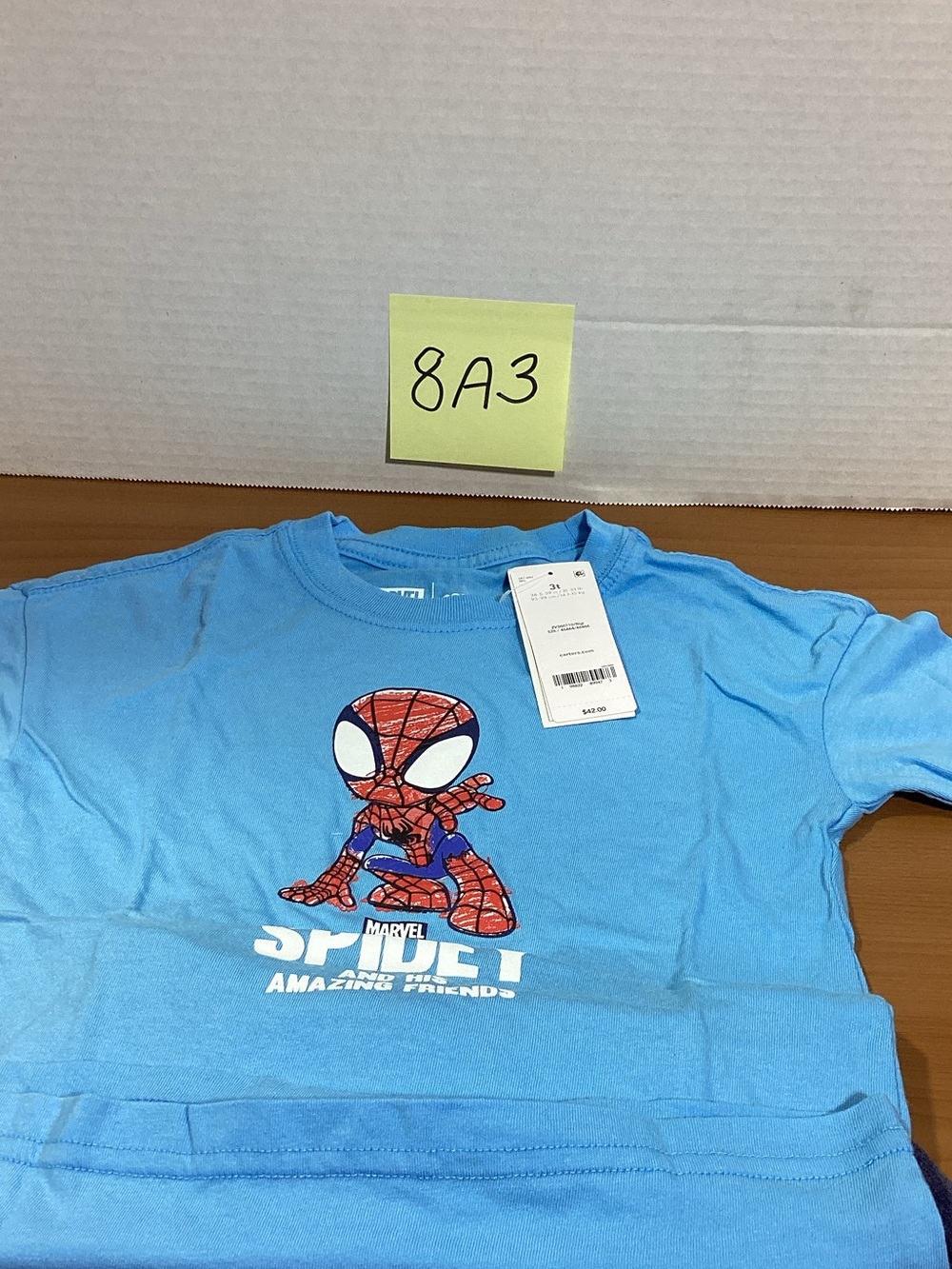 Marvel Blue Spider-Man Kids Tee with Red Graphic